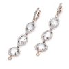 Jolfer Joyeros Pendientes Largos Pensami De Oro 18K Con Diamantes Y Cuarzo Transparente Clearance