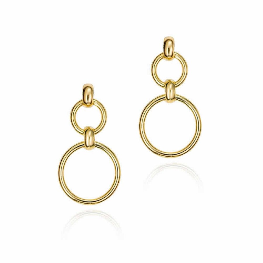 Jolfer Joyeros Pendientes Eslabones De Oro 18K Doble C Rculo De La Vida Clearance