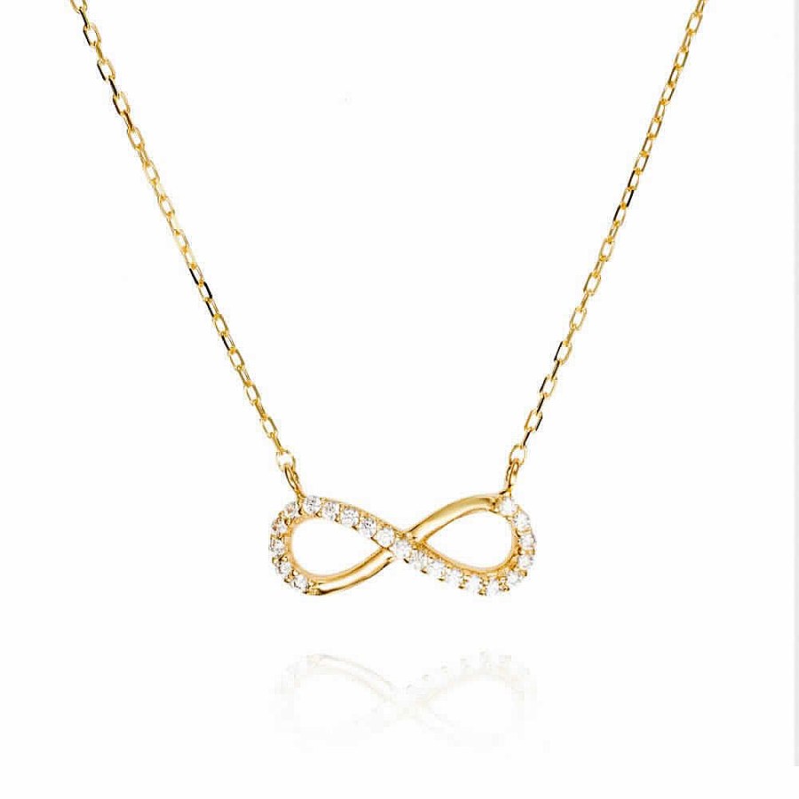 Jolfer Joyeros Colgante Infinito Con Cadena De Oro 18K Y Circonitas Clearance