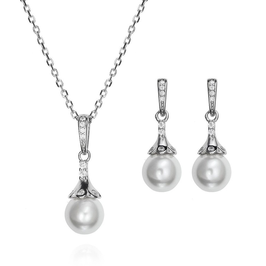 Jolfer Joyeros Conjunto De Plata Con Perlas Y Circonitas Online