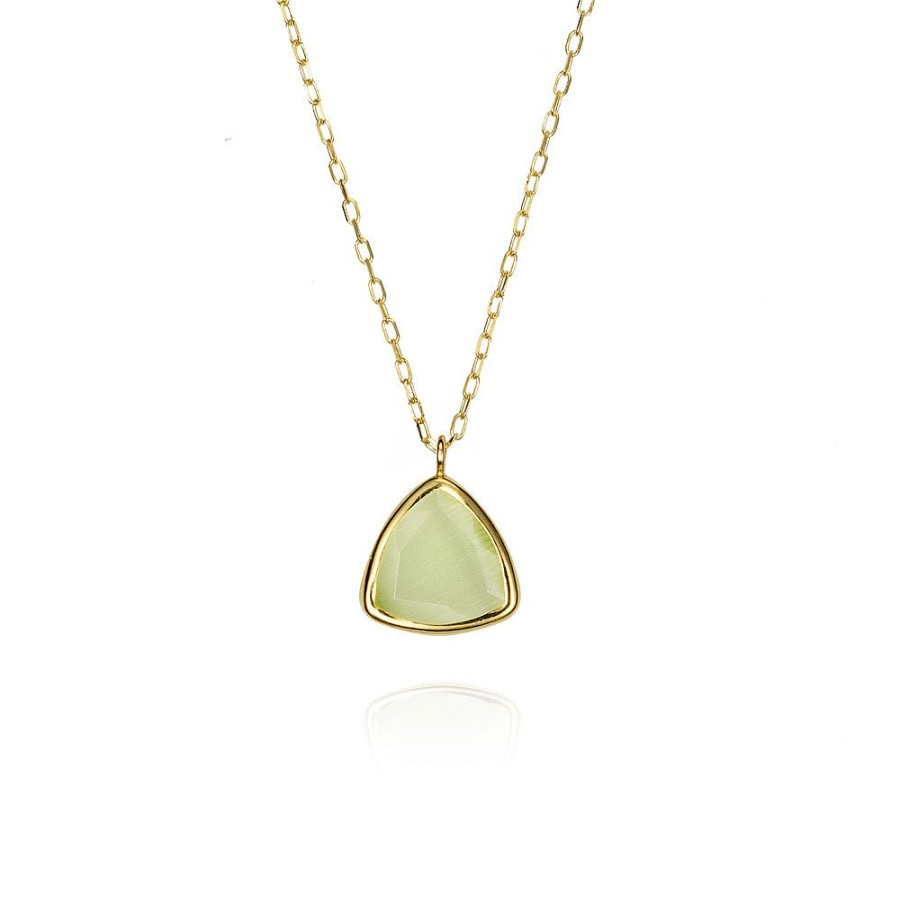 Jolfer Joyeros Colgante Con Cadena De Oro 18K Y Cuarzo Verde Triangular Online