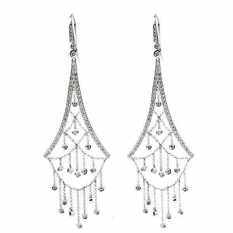 Jolfer Joyeros Pendientes Largos Haute Couture Oro 18 Kilates Y Diamantes New