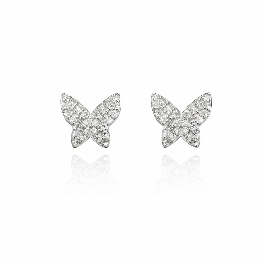 Jolfer Joyeros Pendientes Mariposas Plata De Ley Y Circonitas Clearance