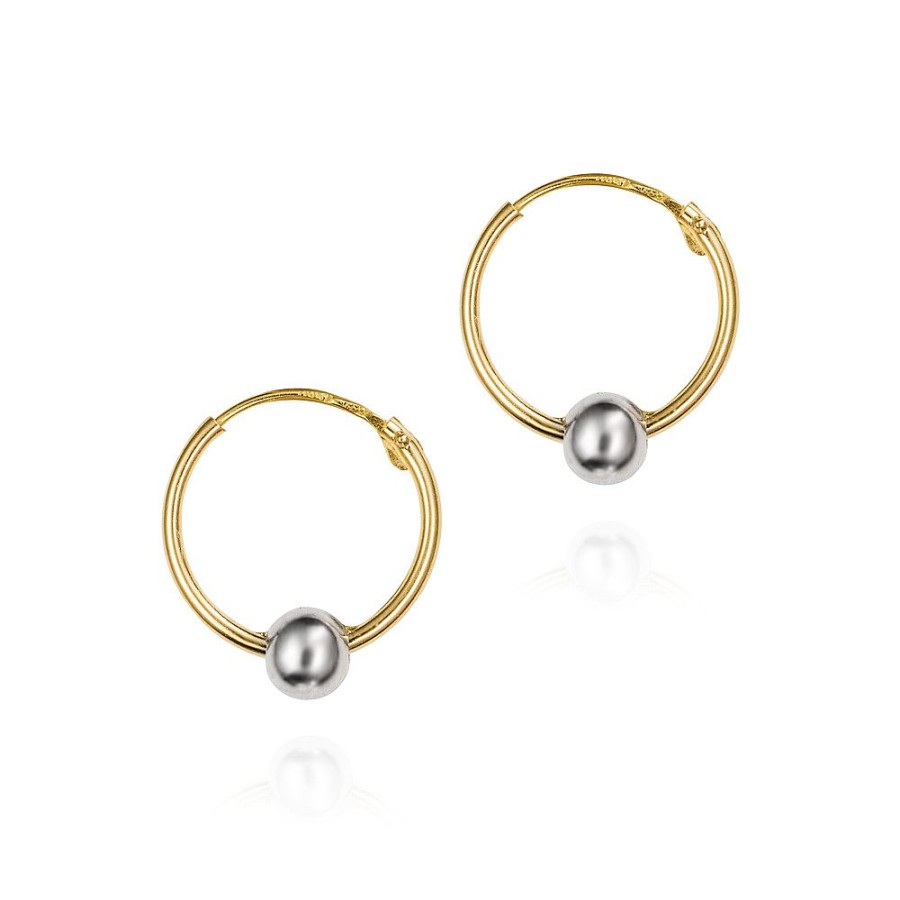 Jolfer Joyeros Aros Bicolor Oro 18K Con Bola Online