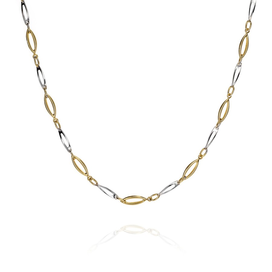 Jolfer Joyeros Collar Bicolor De Oro 18K Con Eslabones Ovales Online